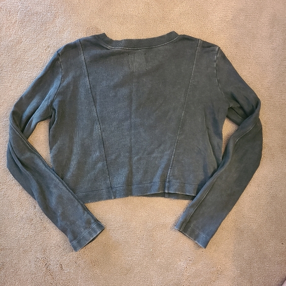 Zara Cropped Acid Wash Crewneck - Picture 2 of 3
